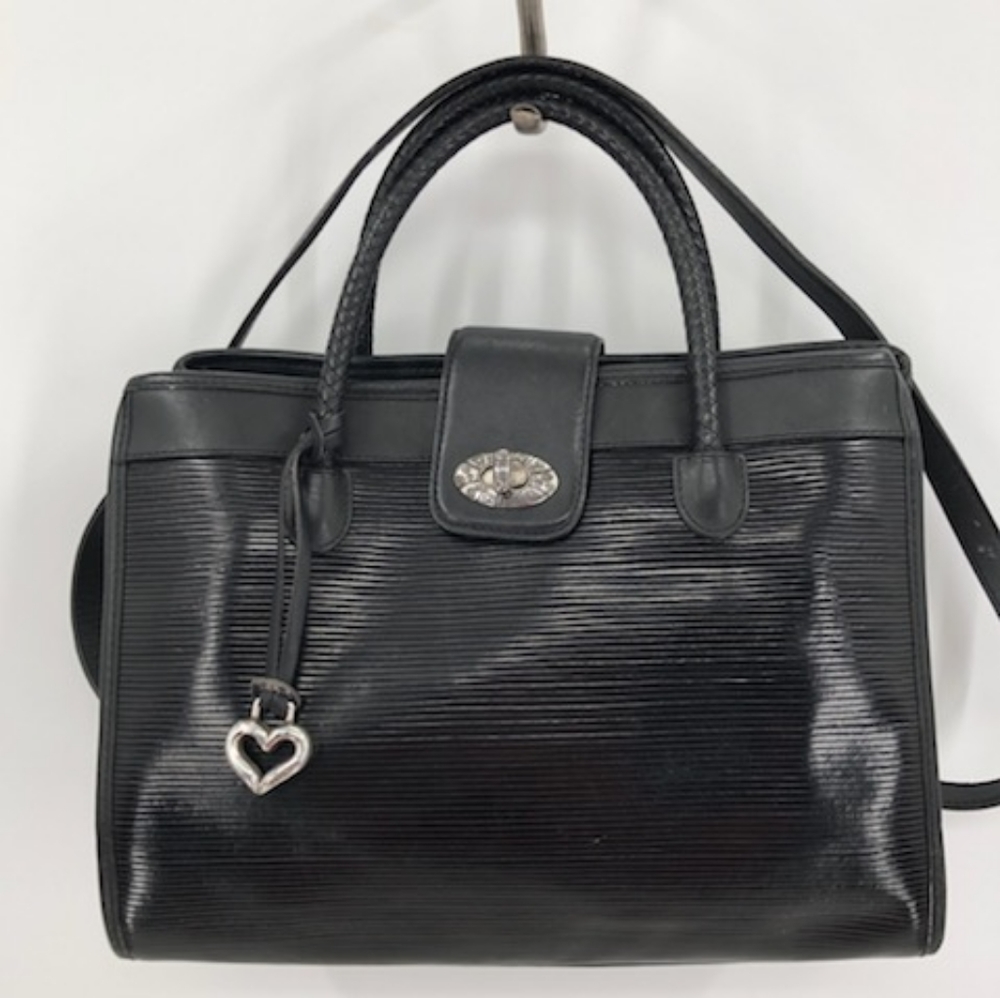 Vintage Brighton Medium Leather Purse/Shoulder Bag, Black AUTHENTIC